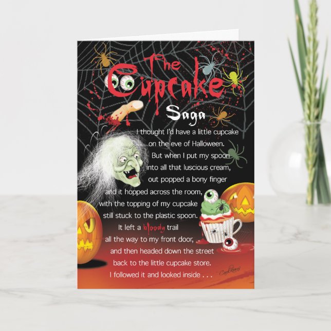The Cupcake Saga, Halloween Poem Card (Front)