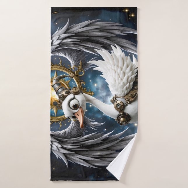 The Curious Clockwork Swan. Bath Towel Set (Bath Towel)