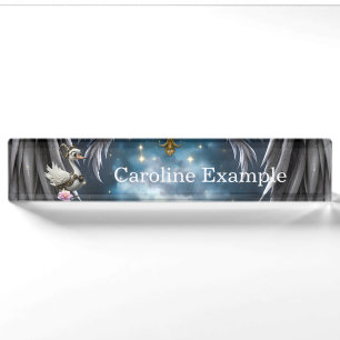 The Curious Clockwork Swan.  Nameplate