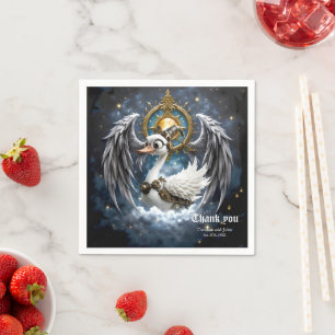 The Curious Clockwork Swan.  Napkin