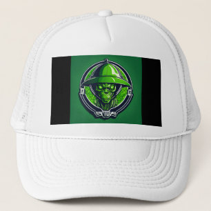 The Curious Green Alien Trucker Hat