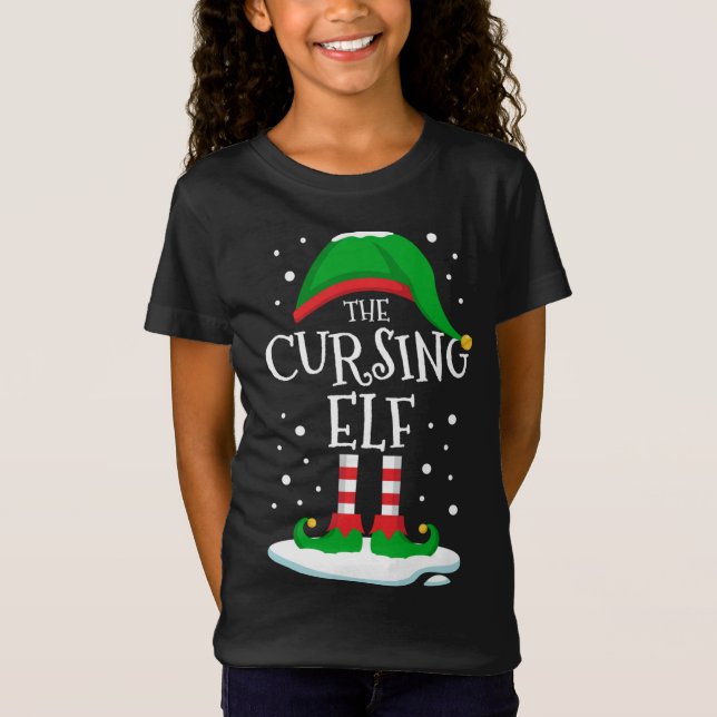 The Cursing Elf Christmas Family Matching Xmas Gro T-Shirt (Front)