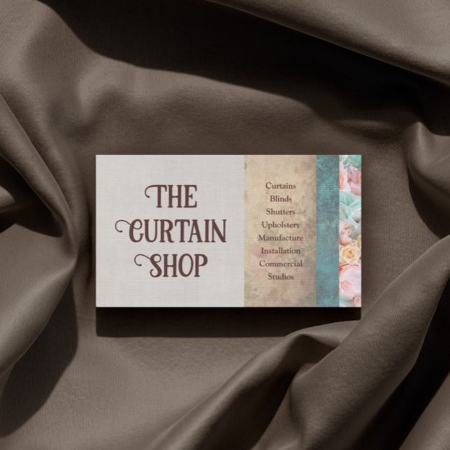 The Curtain Shop Lace & Drapes Blinds Manufacture Business Card (Perfect for business)