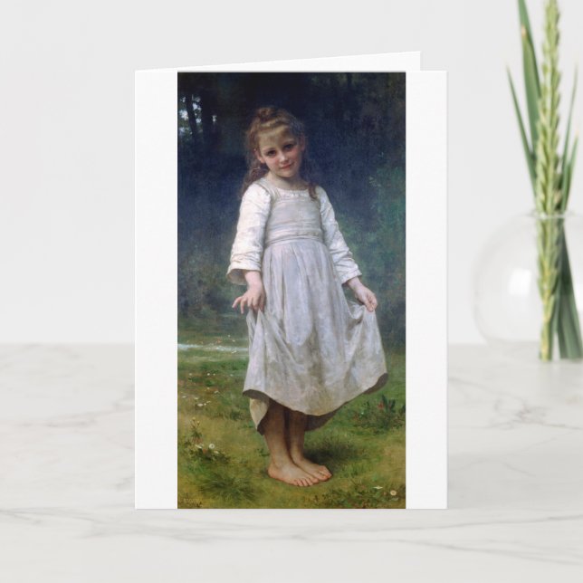 The Curtsey, Bouguereau Card (Front)
