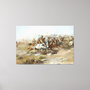 The Custer Fight Battle Charles Marion Russell Canvas Print