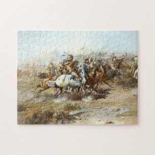 The Custer Fight Battle of Little Bighorn Russell  Jigsaw Puzzle