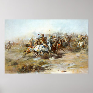 The Custer Fight Battle of Little Bighorn Russell Poster