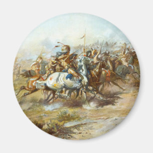 The Custer Fight by Charles Marion Russell Magnet