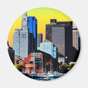 The Custom House Boston USA Poster Card Magnet