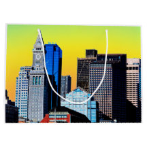 The Custom House Boston USA Poster Card Magnet Large Gift Bag