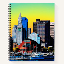 The Custom House Boston USA Poster Cloth Face Mask Notebook
