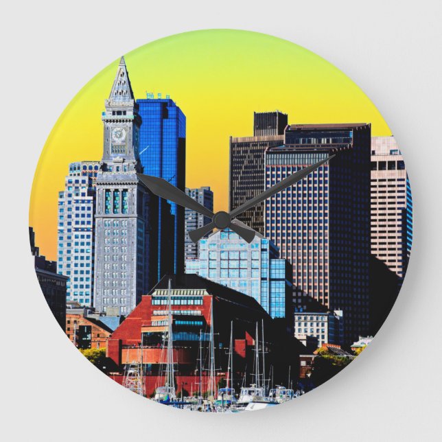 The Custom House Boston USA Poster Large Clock (Front)