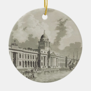 The Custom House, Dublin, 1792 (engraving) Ceramic Tree Decoration