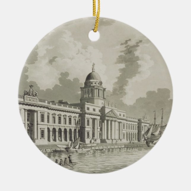 The Custom House, Dublin, 1792 (engraving) Ceramic Tree Decoration (Front)