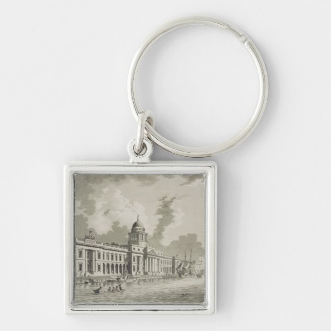 The Custom House, Dublin, 1792 (engraving) Key Ring (Front)