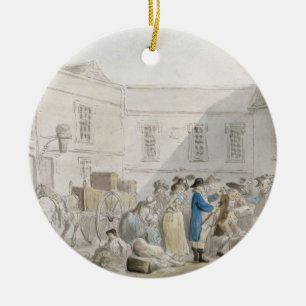 The Customs House at Boulogne (w/c with pen and gr Ceramic Tree Decoration