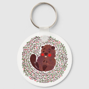 The Cute Baby Beaver Key Ring