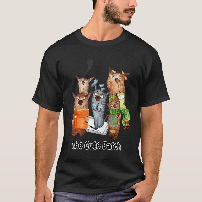 The Cute Batch Cat Halloween  Holiday T-Shirt (Front)