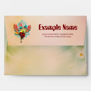 The cute birds of good humour. envelope