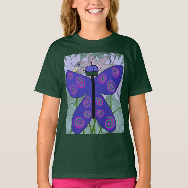 The Cute Butterfly With An Attitude Painting T-Shirt (Front)