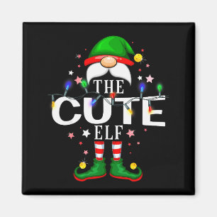 The Cute Elf Christmas Family Pajama Party Magnet