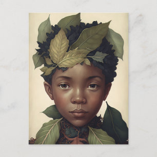 The Cute Forest Elf Vintage Postcard