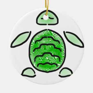 The Cute Green Sea Turtle Ceramic Tree Decoration