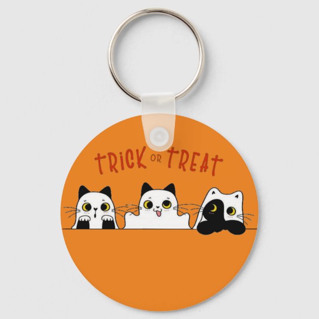 the cute halloween kittens key ring (Front)