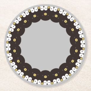 The Cute Penguin Parent and Child Round Paper Coaster