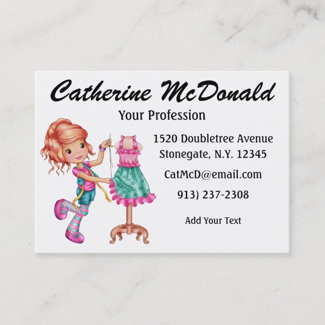 The Cute Seamstress Version 2 - SRF Business Card (Front)