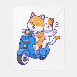 The Cute Shiba Couple Fleece Blanket