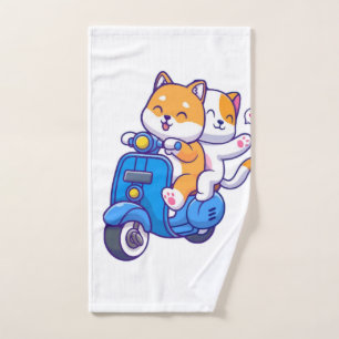 The Cute Shiba Couple Hand Towel