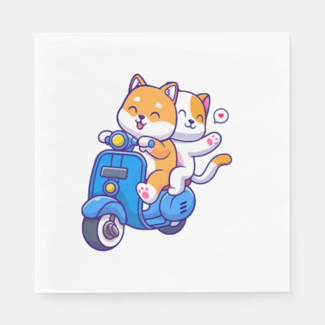 The Cute Shiba Couple Napkin (Front)
