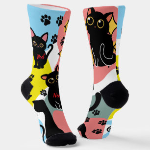 The Cutest Black Cat Socks - Black Cat Gift 