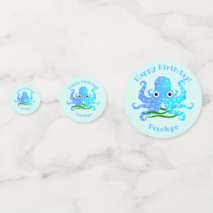 The Cutest Blue Octopus Nautical Theme Confetti