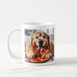 The cutest dog with pizza coffee mug