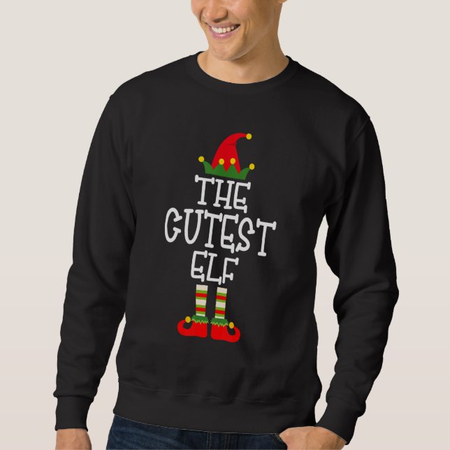 The Cutest Elf Matching Family Group Christmas Par Sweatshirt (Front)