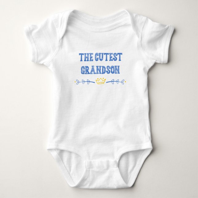 The cutest grandson gift from grandparents boy baby bodysuit (Front)
