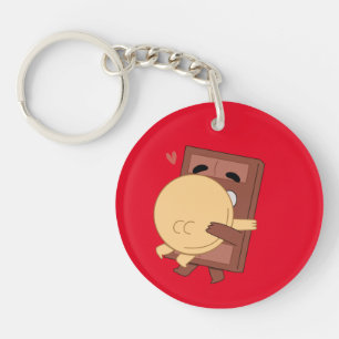 The Cutest Hug Pancake and Choco Valentine Love Key Ring