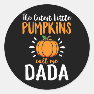 The Cutest Little Pumpkins Call Me Dada Funny Hall Classic Round Sticker