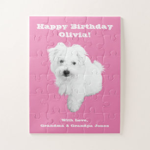 The Cutest Maltese Puppy Dog Jigsaw Puzzle