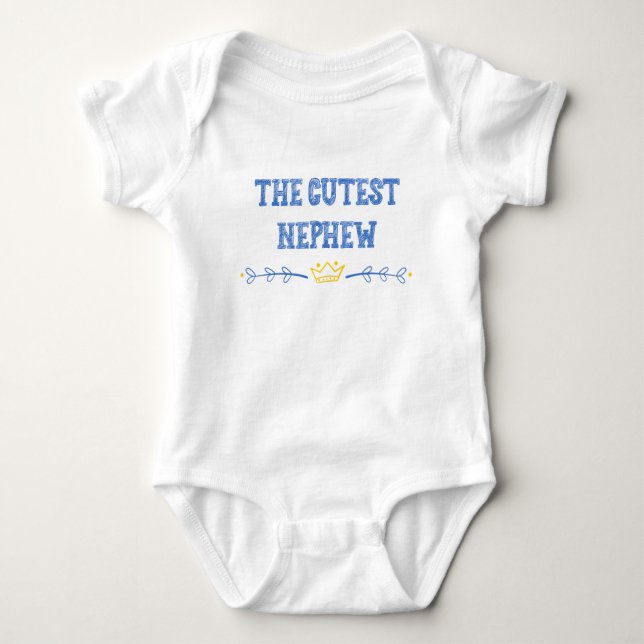 The cutest nephew baby boy blue aunt uncle gift bodysuit (Front)