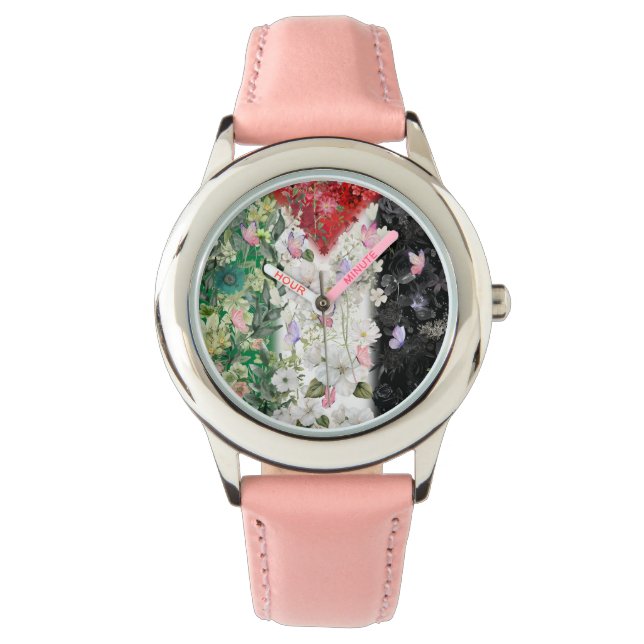 The Cutest Palestinian hand watch With Floral map (Front)