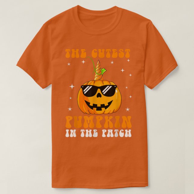 The Cutest Pumpkin In The Patch Girls Boys Funny H T-Shirt (Design Front)