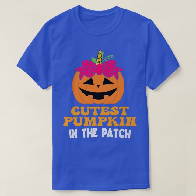The Cutest Pumpkin In The Patch Halloween Unicorn  T-Shirt (Design Front)
