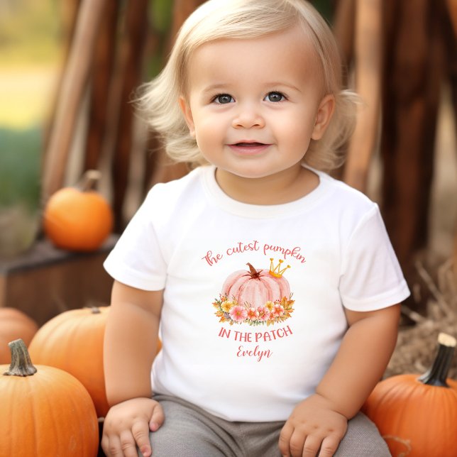 The Cutest Pumpkin in the Patch Princess Name Pink Baby T-Shirt (The Cutest Pumpkin in the Patch Princess Name Pink Baby T-Shirt)