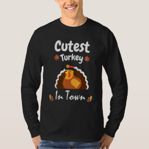 The Cutest Turkey In Town Thanksgiving Day Kids G T-Shirt