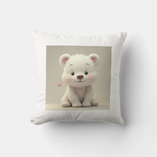 The cutest white bear cusion cushion