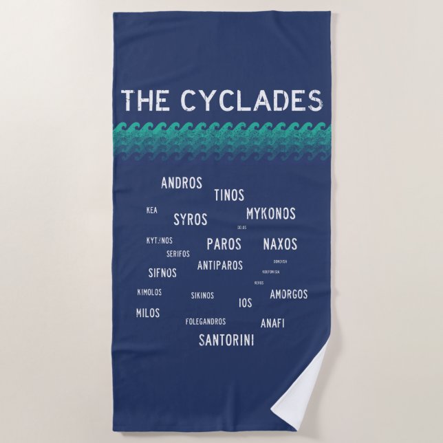 The Cyclades, Greece Beach Towel (Front)