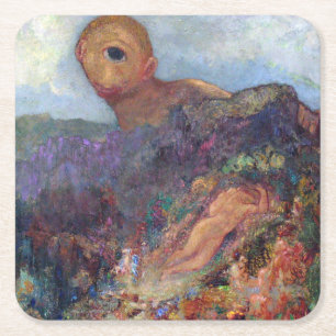 The Cyclops, Redon, 1898-1900 Square Paper Coaster